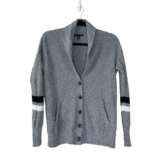 American Eagle Womens XS Professor Academia Button Down Knit Cardigan Collegiate - Picture 1 of 8